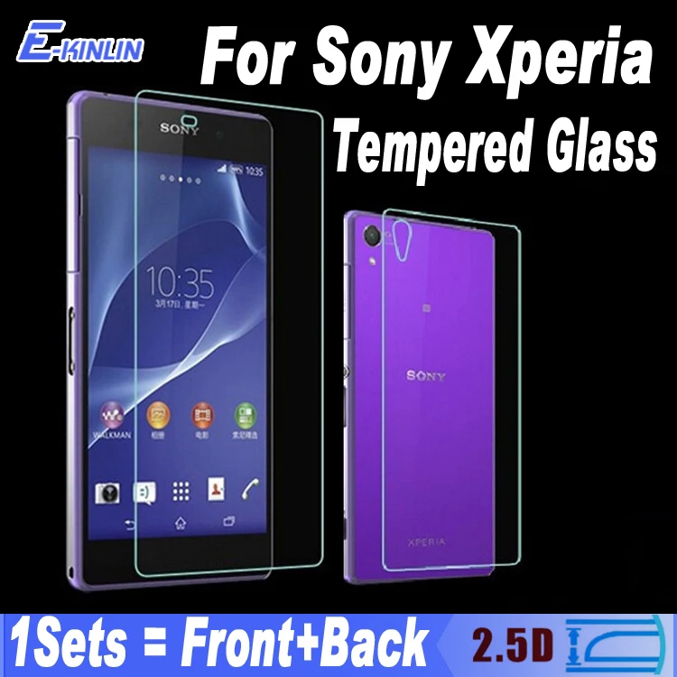 Переднее и заднее закаленное стекло для sony Xperia Z Z1 Z2 Z3 Z4 Z5 M4 M5 Compact Mini Plus Защитная пленка для экрана