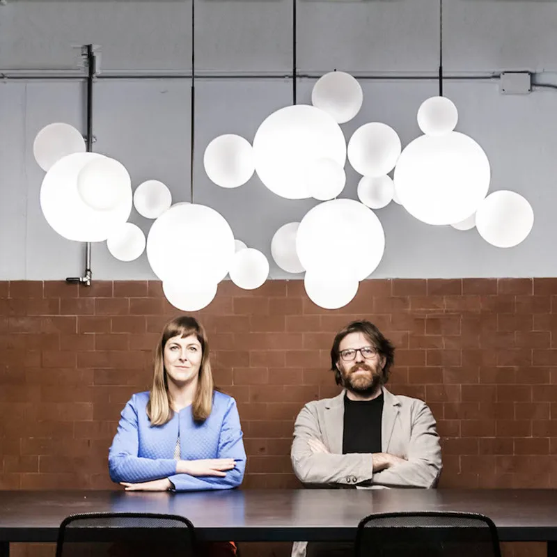  Glass Ball Chandelier Creative Soap Bubble Hanglamp Dining room Restaurant Lustres Flesh Modern Lum - 32940901339