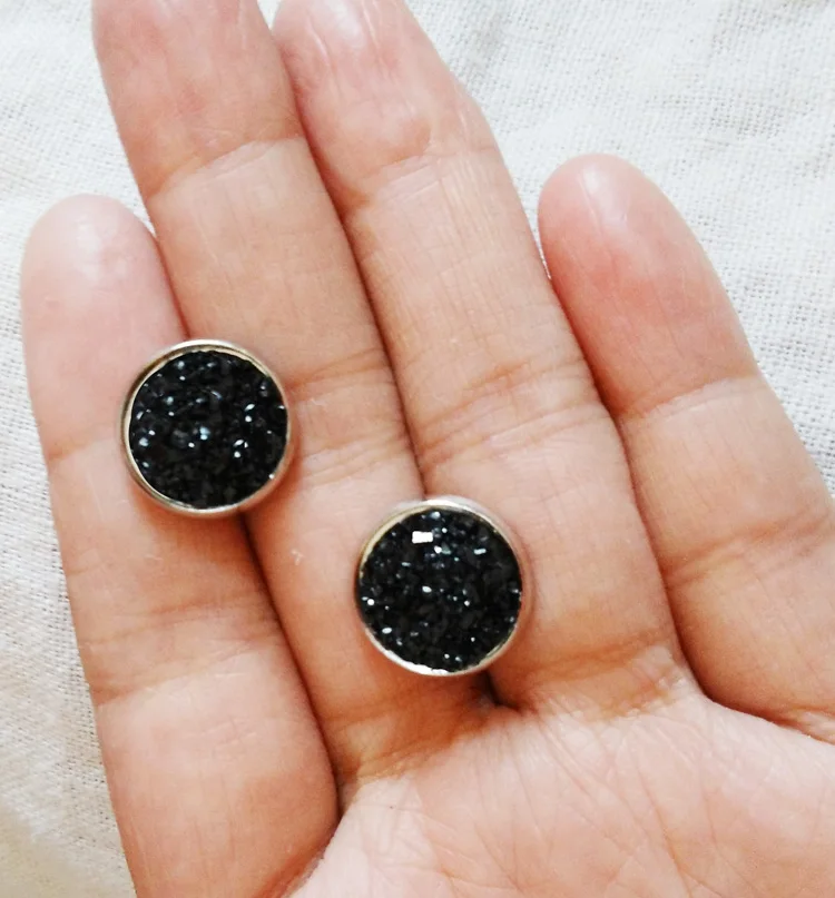 1 пара/лот черные серьги Искусственные для подарка на свадьбу|druzy earrings|earrings forearring