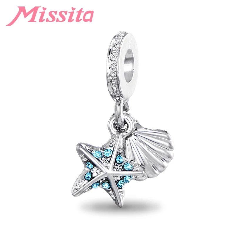 

MISSITA Women Starfish Seashells Pendant Charms fit Brand Bracelets & Necklaces for Jewelry Making Ladies Jewelry Accessories