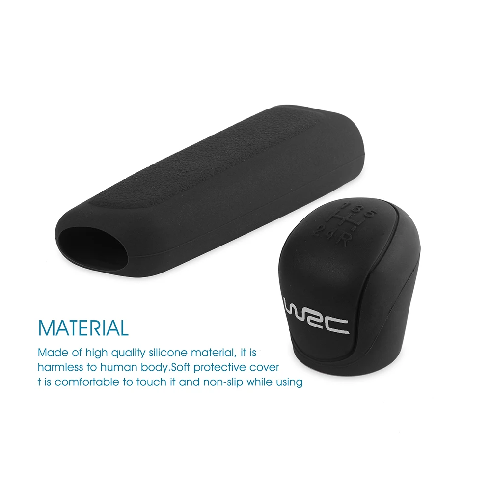 Hand Brake Cover Gear Head Cover 2Pcs Shift Gear Knob Handbrake Cover for Ford Focus 2 3 Fiesta Kuga 2 Escape Gear Head Silicone Covers Handball Lever Collar