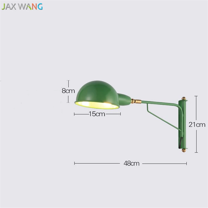 Современный настенный светильник в скандинавском стиле с зеленой шляпой, светодиодные Настенные светильники для гостиной, спальни, прикроватной тумбочки, для учебы, для дома, осветительные приборы, украшения