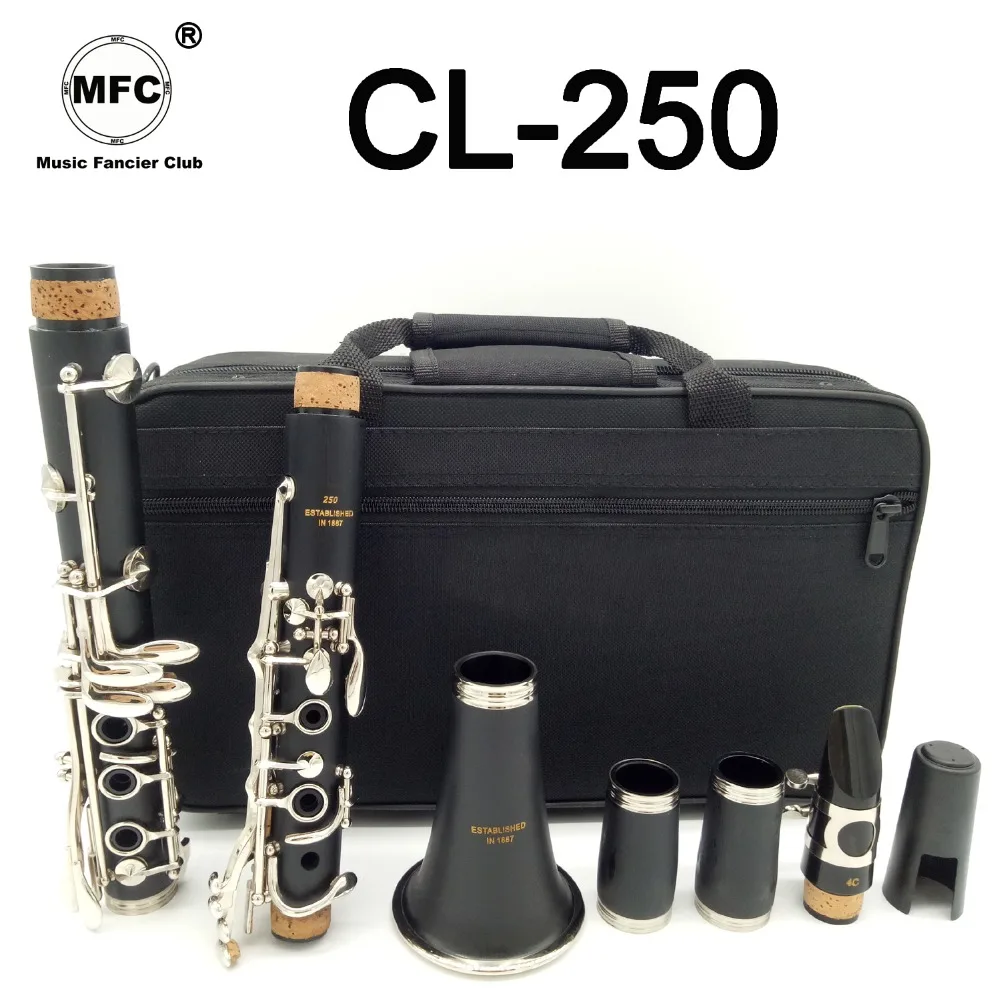 

Music Fancier Club Student Clarinets Bb CL-250 Matte ABS Resin Bakelite Clarinet Mouthpiece 4C Included Case + Reeds