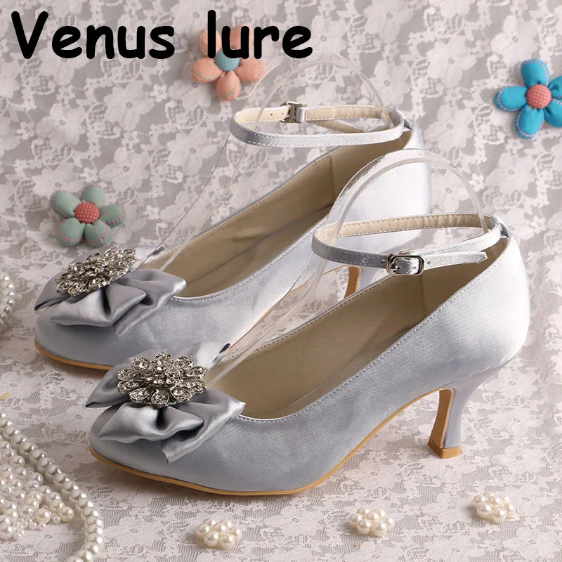 silver bridesmaid shoes closed toe