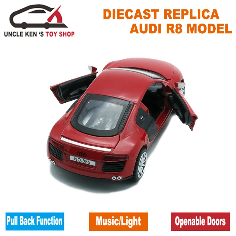 1/32 весы AUDI R8 литые модели автомобилей игрушки в подарок детям с функциями|car