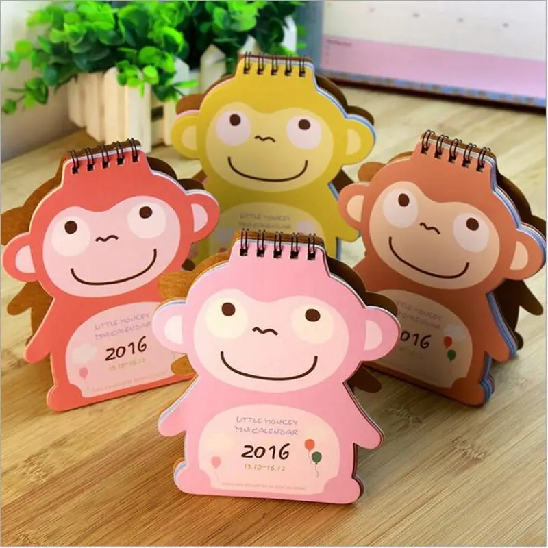 2017 Cute Monkey Desktop Calendar Simple Desk Calendar Office School