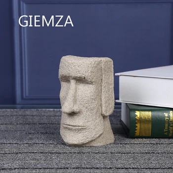 

GIEMZA Chile Classic Easter Stone Statue Vase 1pc Stone Flower Vase for Party Unique Dried Flowers Bottle Human Face Decor