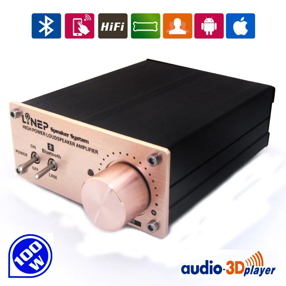Kebidumei ЕС Беспроводной 100 Вт высокой мощности аудио усилитель ЕС Bluetooth усилитель мощности аудио для профессионального аудио оборудования