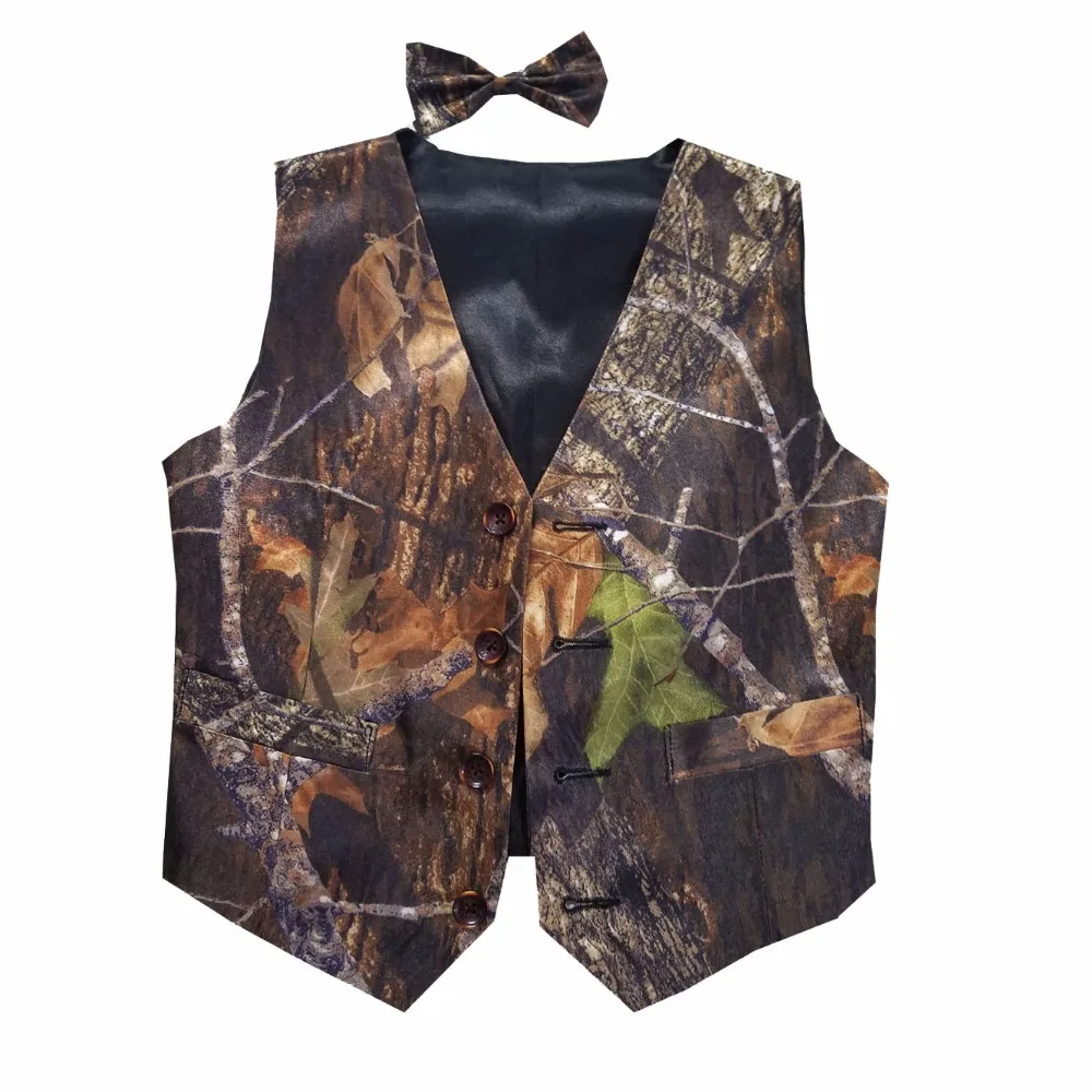 boy camouflage vests kids blazer camo tuxedo vest for wedding attire custom make free shipping