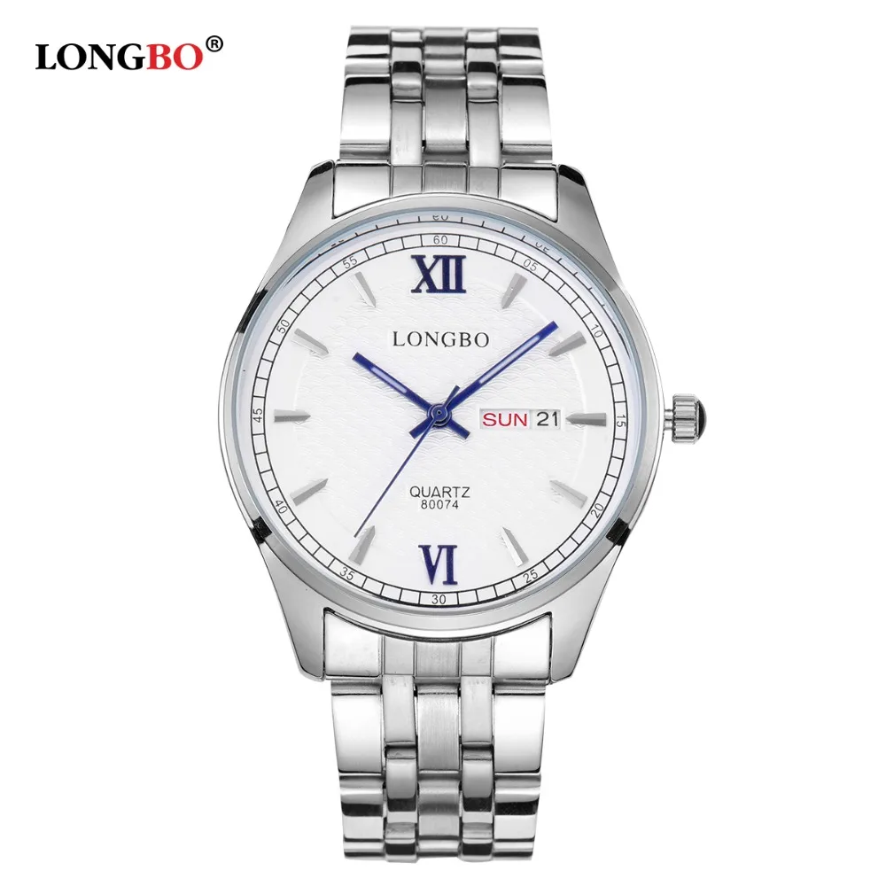 

LONGBO Luxury Lovers Couple Watches Men Date Day Waterproof Women Gold Stainless Steel Quartz Wristwatch Montre Homme 80074