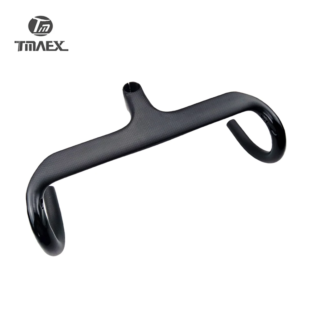 Tmaex Cycling Carbon Integrated Handlebar Road Bike Handle Bars 3k Matte Ultralight Carbon Fibre Road Bicycle Handlebar