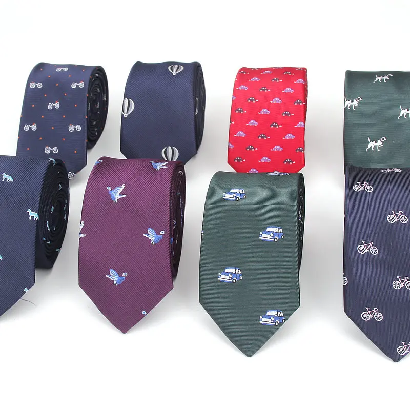 Брендовый галстук для мужчин, полиэфирный жаккардовый галстук с животными, деловые свадебные костюмы 6 см, обтягивающие галстуки в горошек