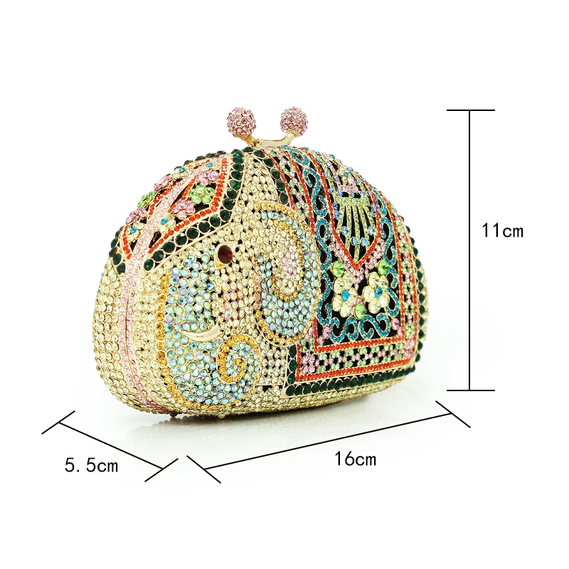 Камень кристалл сумка Свадебная дизайнерская сумка клатч слон Женская сумочка горный хрусталь клатч вечерняя сумка женский кошелек для вечеринки(8629A-YE