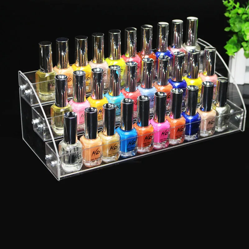 3 TiersLayer New Clear Acrylic Plastic Nail Polish Rack Lipstick