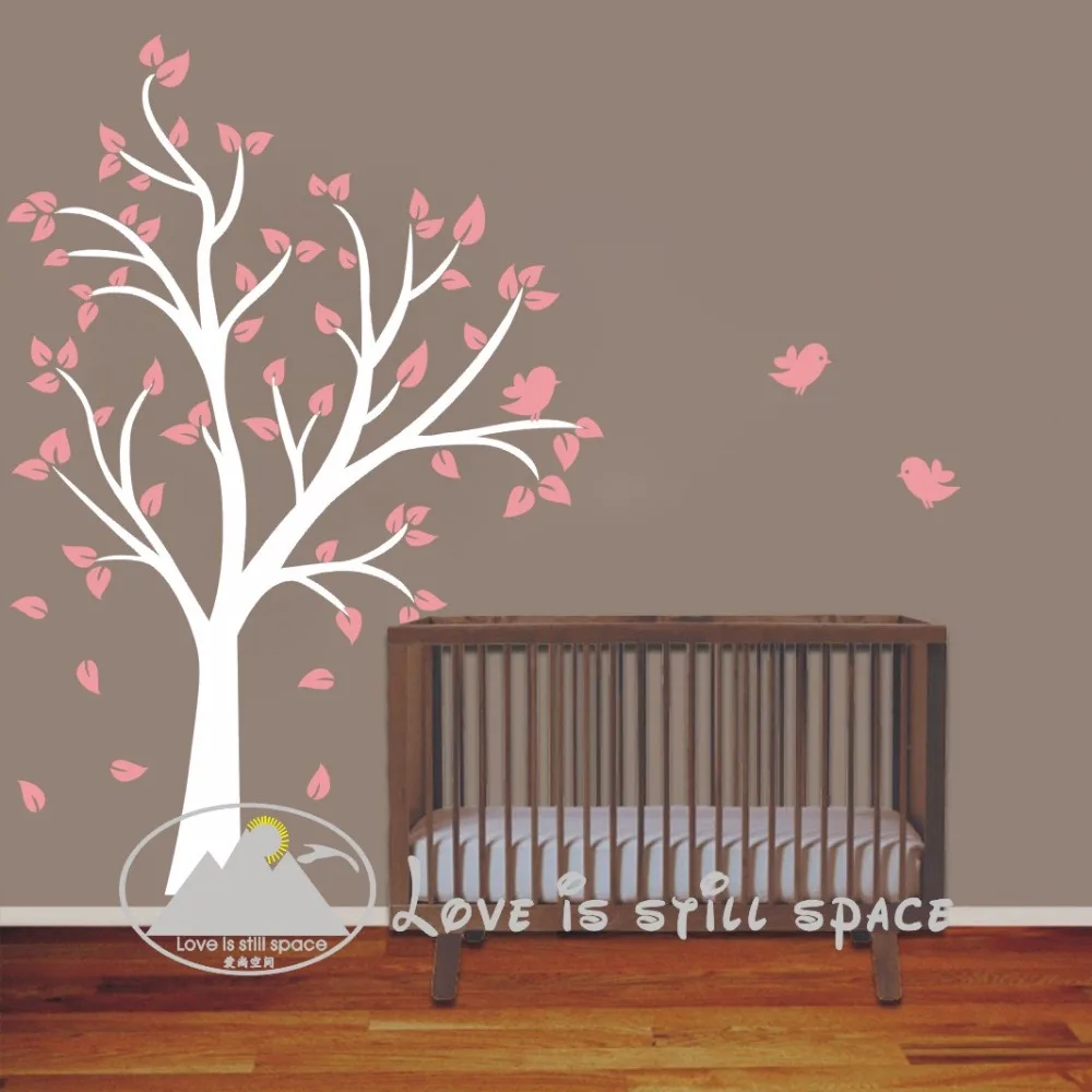 

Free shipping NEW 180 x130 cm Large Tree and birds Vinyl wall decal stickers for Baby Nursery room kids wall art decoration