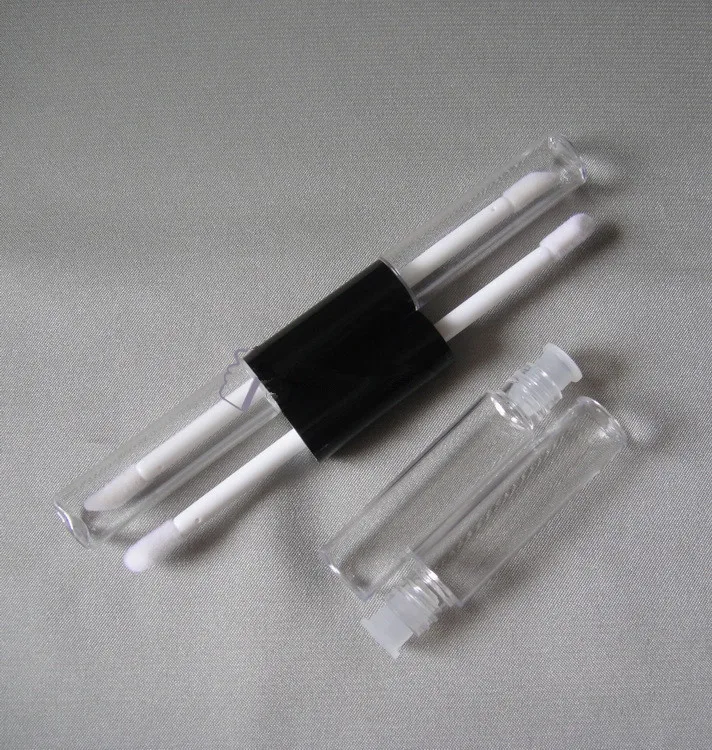 Tubo de Brilho Dividido em Carregamento Circular Transparente Labial Lcan Ser Dois Líquidos Diferentes Cada Lado 4 50 Pcs 2*4 ml pp 4 Garrafas reutilizáveis