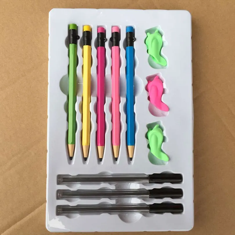 

Mechanical Pencil Pupils with pencils Student Gift Box Packing 11pcs / set Stationery Office School 2B Pencil