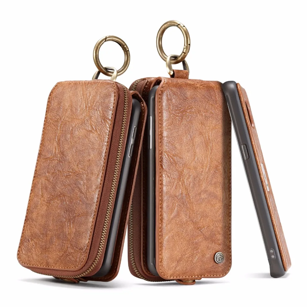 Винтаж кожаный чехол для samsung Galaxy S7 край флип-чехол для телефона с отделением для карт Кошелёк на магните Съемная задняя крышка с застежкой и держателем