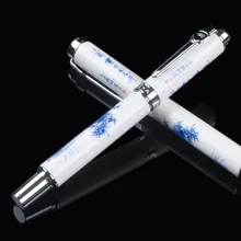 Jinhao 950 синий и белый фарфор бамбук с подарочной шариковой ручкой с 0,7 мм Заправка Роскошная металлическая шариковая
