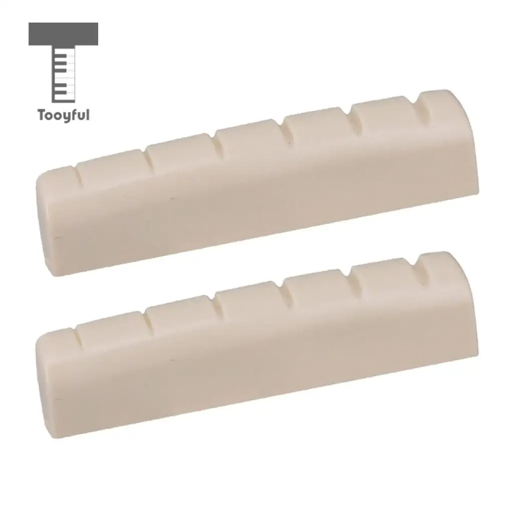 2 Pieces Left Handed Acoustic Guitar Nut Slotted for Guitar Parts Accessories 44x6x9.8-9mm