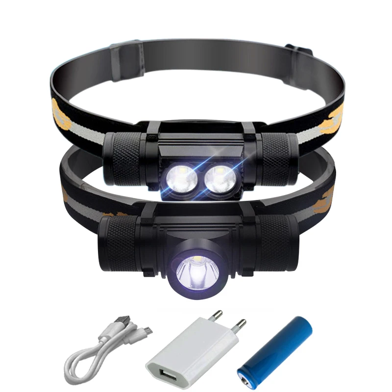 

camping light led headlamp cree xm l2 USB headlight flashlight Head torch led head light waterproof 18650 rechargeable battery