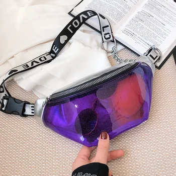 

Summer Transparent Fanny Packs For Women 2019 Chain Waist Packs Ladies Small Belt Bags Female Chest Bag Travel Waist Pack