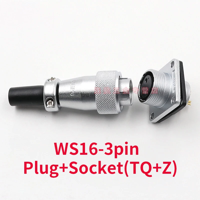 

1set WS16 Waterproof Connectors 3 pin Male + Female High Voltage Connector Plug Socket Industrial Power Aviation Connector Plug