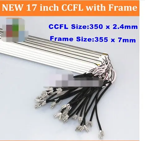 

50PCS NEW 17'' inch dual lamps CCFL with frame,LCD monitor lamp backlight CCFL with cover 350MM,FRAME:355mm x7mm