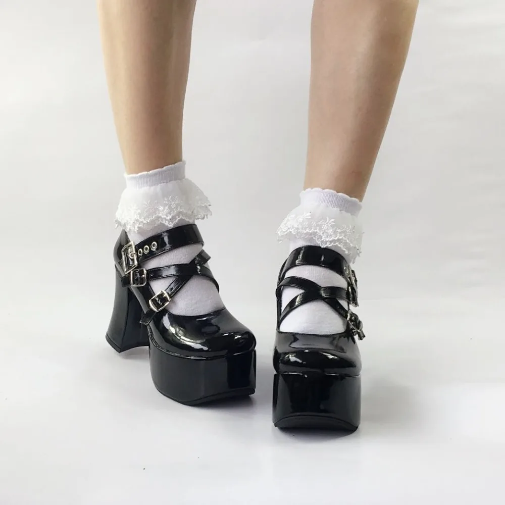 New-9cm-Hoof-Heels-Thick-Platform-Womens-Pumps-Queen-Cosplay-Gothic-Punk-Lolita-Shoes-Ankle-Strap-  6