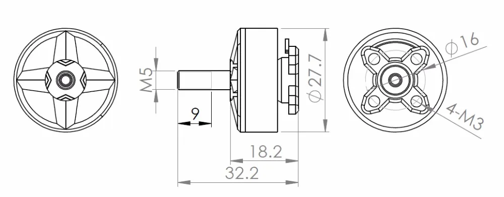 4 шт. DYS Samguk серия мотор бесщеточный Вэй 2207 1750KV 2300KV 2600KV CW 3-6s для гоночного дрона FPV