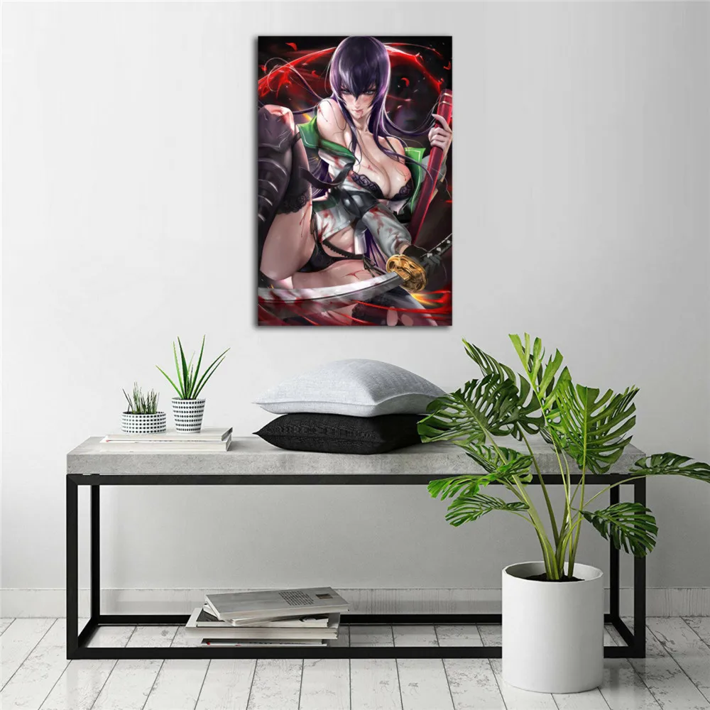 Busujima Saeko 1P Paintings Print on Canvas HD Abstract Painting Office Wall Art Home Decor Pictures | Дом и сад