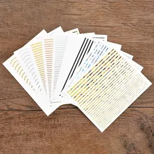 2 шт 8 см 3D наклейки для ногтей белые золотые серебряные кривые полосы линии наклейки для ногтей s клейкая полосовая Лента наклейки для ногтей s наклейки