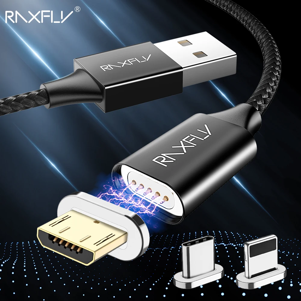 Магнитный Micro USB Type C кабель RAXFLY для Huawei P20 зарядный usb-кабель iPhone X XS XR зарядки |