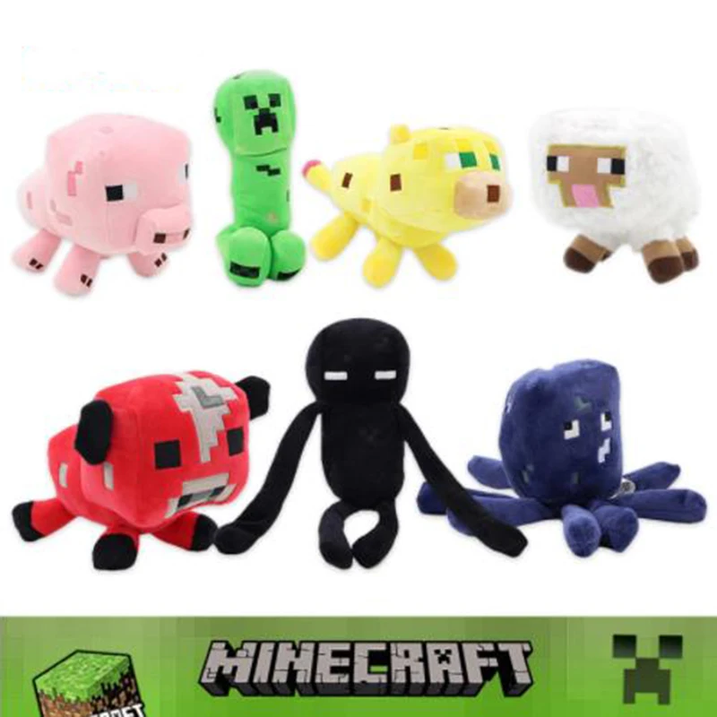 

16-26cm Minecraft Plush Toys Minecraft Creeper Enderman Wolf Steve Zombie Spider Sketelon Plush Stuffed Toys for Kids