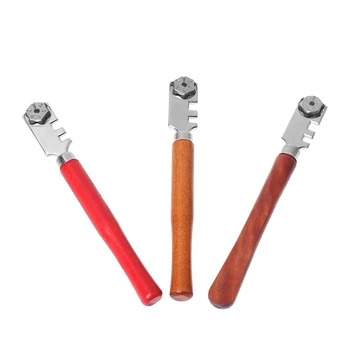 

Portable 6 Wheels Glass Tile Cutter Cutting Craft Hand Tools Kit Wood Handle