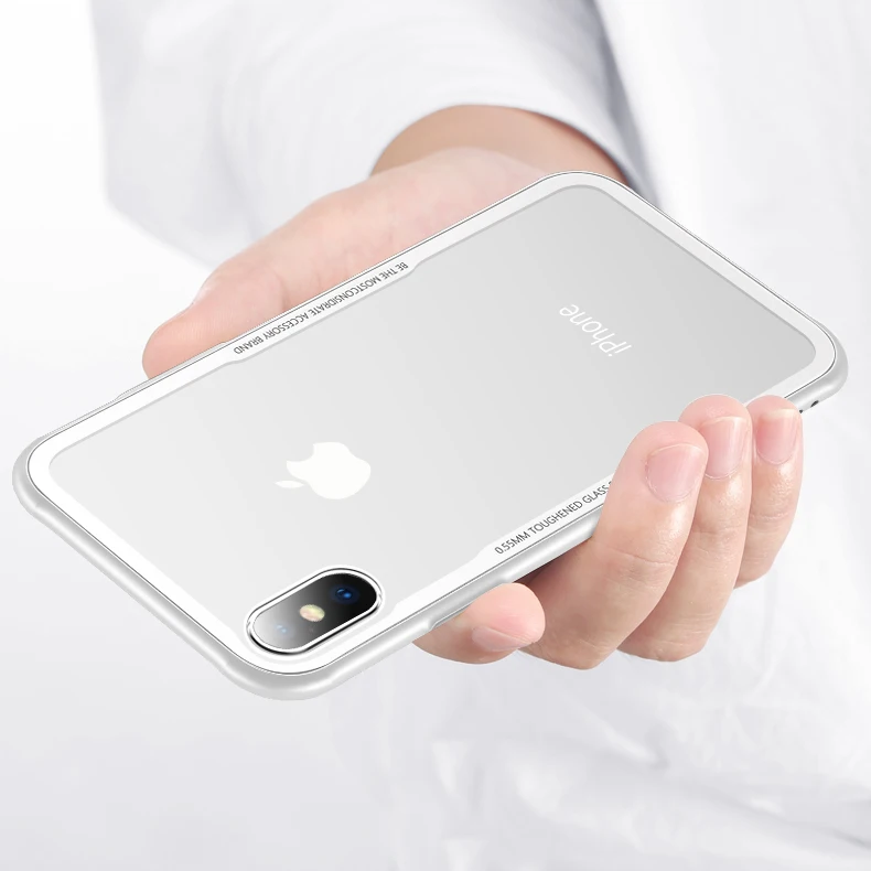Ultra thin Soft TPU + Transparent 9H Tempered Glass Phone Back Case For iPhone X 8 7 Plus Soft Silicone Rubber Shockproof Cover (10)
