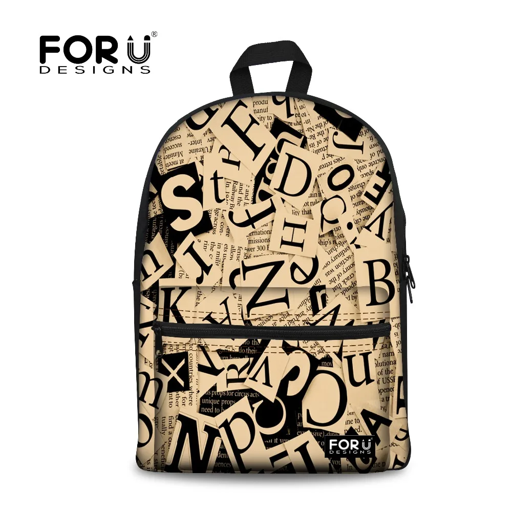 Forudesigns/3d письмо печать Для женщин холст рюкзак путешествия плечо Bagpack для подростков Обувь для девочек школьная Рюкзаки Mochila Feminina