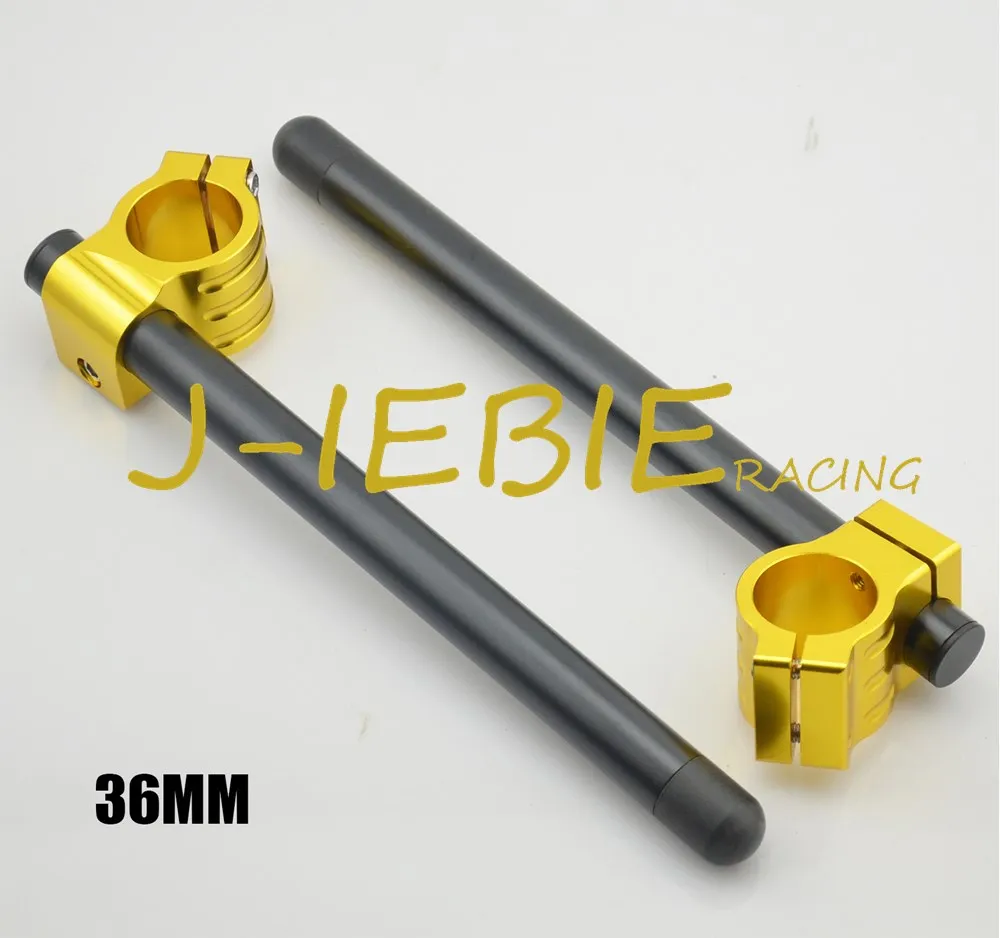 black gold CNC 36 мм стояк универсальная версия Клип Ons Руль управления для мотоциклов рукоятка Вилы трубка для Honda Kawasaki Suzuki Yamaha - Цвет: black gold