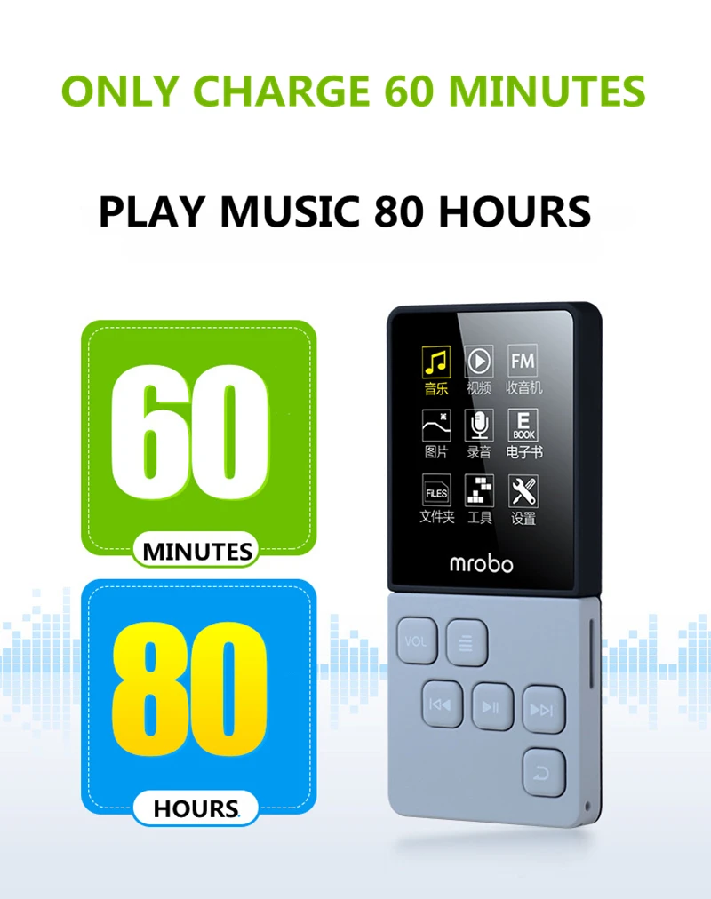 Mp3 плеер C6 8G с OLED экраном 2018 дюйма 80 часов воспроизведения музыкальный Hi Fi