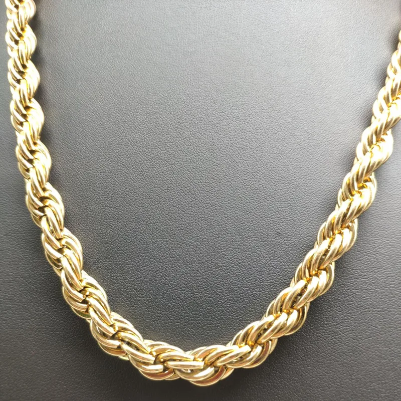 Men Gold Stainless Steel Rope Chain 