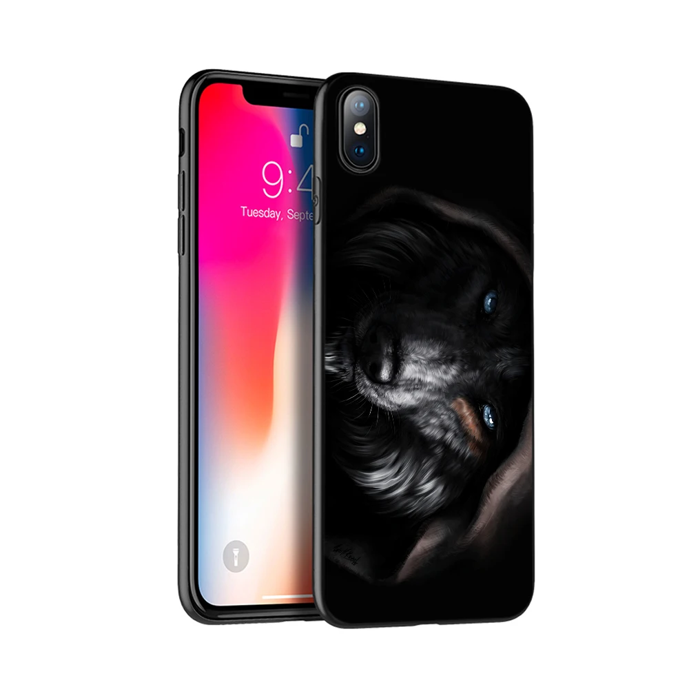 Черный чехол ТПУ для iphone 5 5s se 6 6s 7 8 plus x 10 чехол силиконовый чехол для iphone XR XS MAX чехол темный Ночной Волк - Цвет: 19797