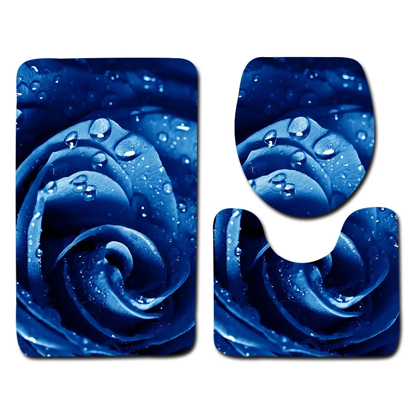 Preise Honlaker Rose Bad Matte Weichen Flanell Bad Wc Matte rutschfeste Absorbent Bad Teppich Set Bad Teppich 3 Stücke