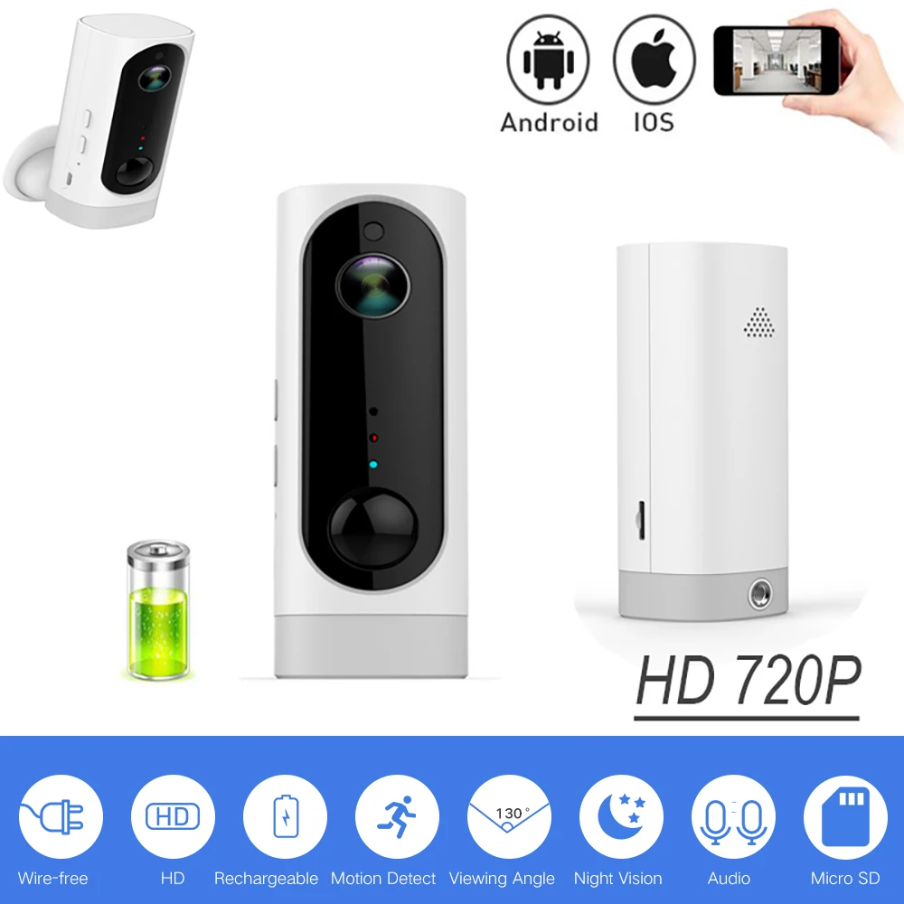 SDETER Rechargeable Battery Wireless IP Camera-Wifi 720P Pet Camera Indoor Security Camera Video Monitoring Two Way Audio P2P SDETER Rechargeable Battery Wireless IP Camera-Wifi 720P Pet Camera Indoor Security Camera Video Monitoring Two Way Audio P2P