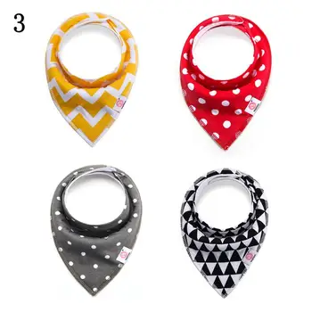 

Kidlove 4PCS Baby Double-layer Saliva Towel Triangle Towel Cotton Snap Baby Bib