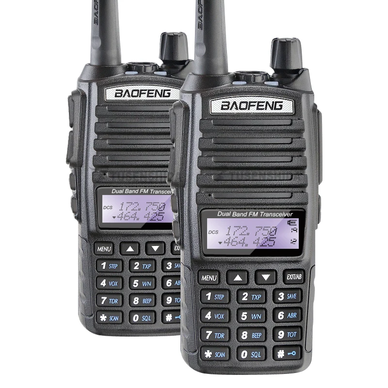 100% оригинал оптом 2 шт. Baofeng UV-82 Walkie Talkie FM приемопередатчик с двойным PTT наушниками |