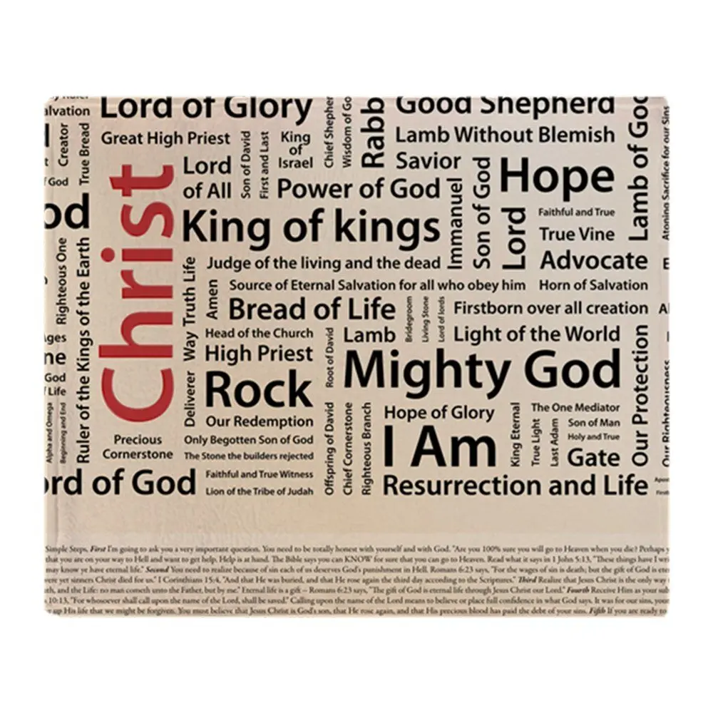 100 Names Of Jesus American Spelling Soft Fleece Throw Blanket Air/Sofa