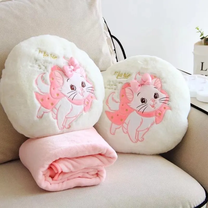 

Cute Cartoon Plush Toy Sweet Marie Cat Soft Stuffed Round Cushion Pillow Air Condition Blanket Girls Birthday Gift