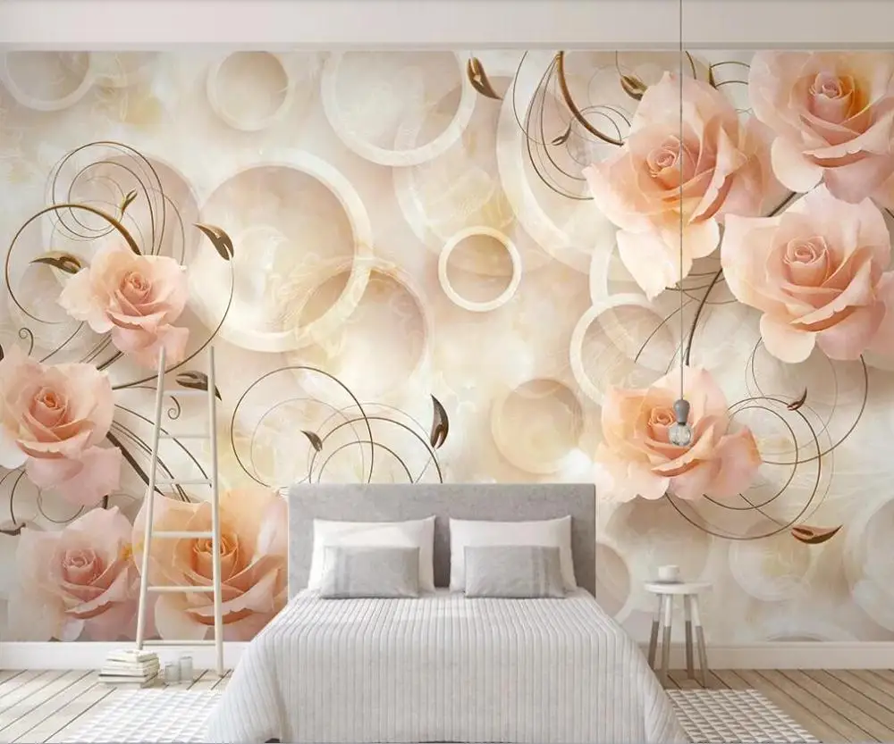 Customized 3D mural wallpaper modern living room 3D marble relief TV background wall decoration painting