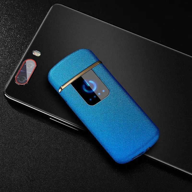 

2019 Fingerprint Induction New Lighter High-tech Windproof Double-Sided Cigarette Lighter