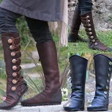 Sapato feminino/женские ботинки винтажные сапоги до колена на плоской подошве Женская Роскошная обувь в гладиаторском стиле из искусственной кожи с перекрестной шнуровкой